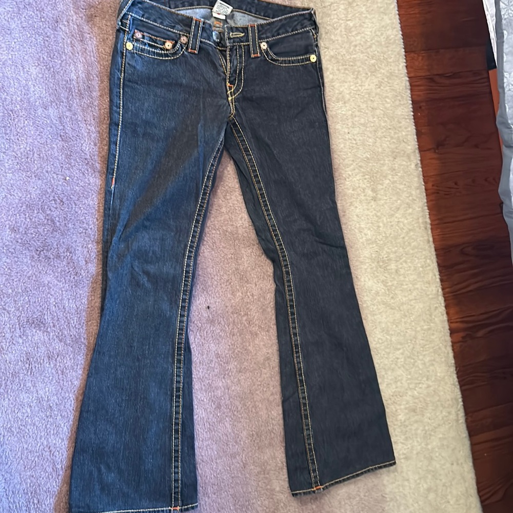True religion rainbow stitch jeans